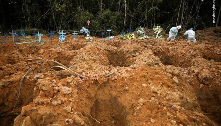 شیوع کرونا در برزیل و حفر هزاران گور برای قربانیان