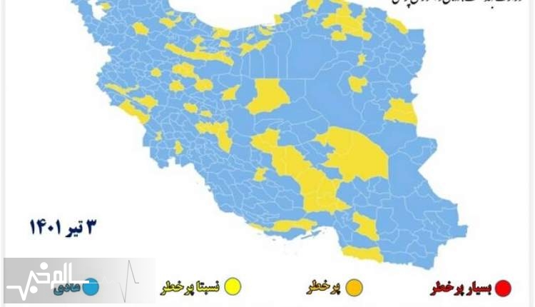 نقشه کرونای ایران در هفته اول تیرماه 1401